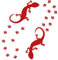 kleb-Drauf / 2 Echsen und 24 Pfoten/Rot - matt/Autoaufkleber Autosticker Decal Aufkleber Sticker/Auto Car Motorrad Fahrrad Roller Bike/Deko Tuning Stickerbomb Styling Wrapping