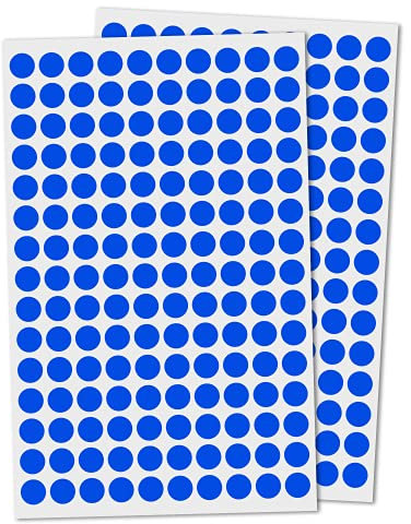 3000 Stück, 10mm Klebepunkte Runde Punktaufkleber Etiketten Markierungspunkte - Blau