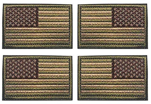 Antrix - Toppa ricamata a forma di bandiera americana e americana, 4 pezzi, colore: verde