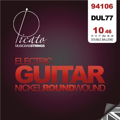 Picato 94106 Electric Guitar Nickel Double Ball End Set, 10-46