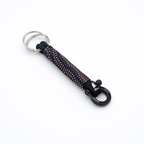 Wind Passion - Schlüsselanhänger Geflochten | Handgemacht Schlüsselanhänger Paracord für Herren und Damen | Maritim & Wasserfest