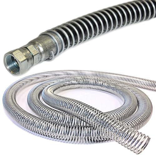 Electriduct 3/8 Steel Spring Guard Flexible Pipe Hose Protector Metal Spiral Wrap Armor Cover - 10mm - 10 Feet