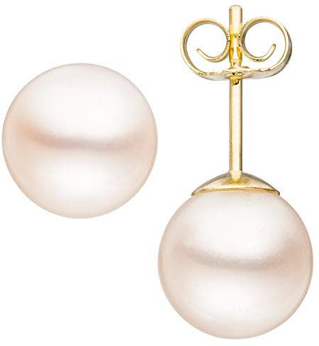 Jobo Damen-Ohrstecker aus 14 Karat 585 Gold mit Perlen 8,5 mm