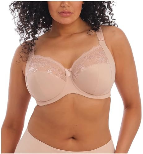 Elomi Women's Morgan Underwire Banded Stretch Lace Full Coverage Bra, Sahara, 40 GG UK
