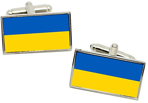 Ukraine Flag Cufflinks in Box