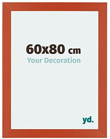Your Decoration - Cadre 60x80 cm - Orange - Cadres Photo en MDF Avec Verre acrylique - Anti-Reflet - Cadre 60x80 - Mura