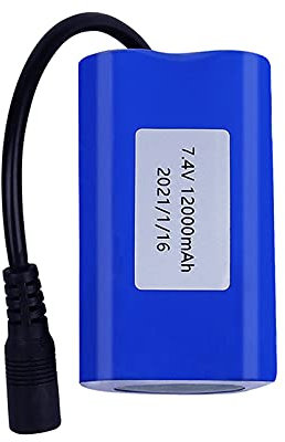 HENGGE Angelköder RC Marine Lithium-Batterie, 7,4 V 12000 mAh-Lipo-Batterie, austauschbarer Outdoor-Batterieboot-Lithium-Batterie-Zubehör,7.4v,12000mAh