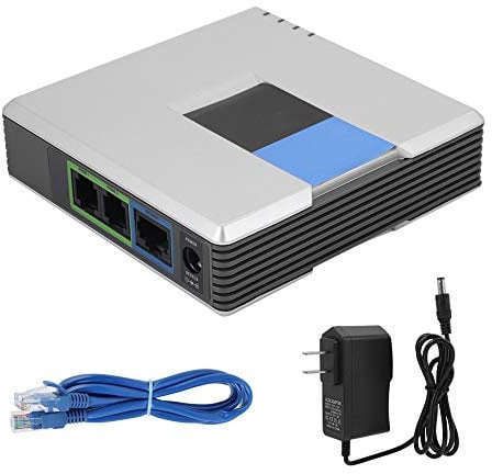 VoIP-Gateway, 2 Ports Telefonadapter PAP2T-NA PAP2T Internet-Telefonadapter SIP-RJ45-Kabel für PAP2T (EU-Stecker)