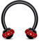 Treuheld® Schwarzes Hufeisen Piercing mit Kristall-Kugeln | 5 Farben [05.] - rot