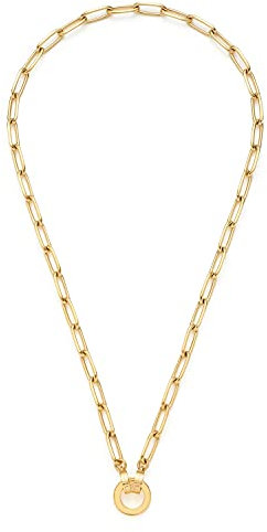 JEWELS BY LEONARDO Halskette Clip & Mix Estrella • Paperclip-Kette aus goldfarbenem Edelstahl • aus ovalen Ketten-Gliedern im Chunky-Look • 45 cm Länge • Geschenk Damen Schmuck • 021614