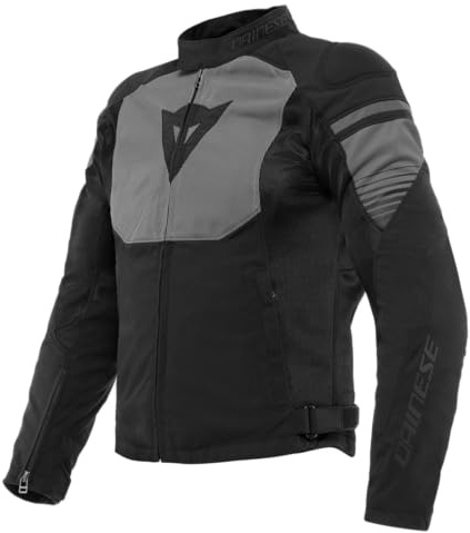 Dainese - Air Fast Tex Jacket, Sommer Motorradjacke, Quickdry Gewebe, Weiche Schulter Und Ellbogenprotektoren, Motorradjacke Für Herren, Schwarz/Grau/Grau, 54