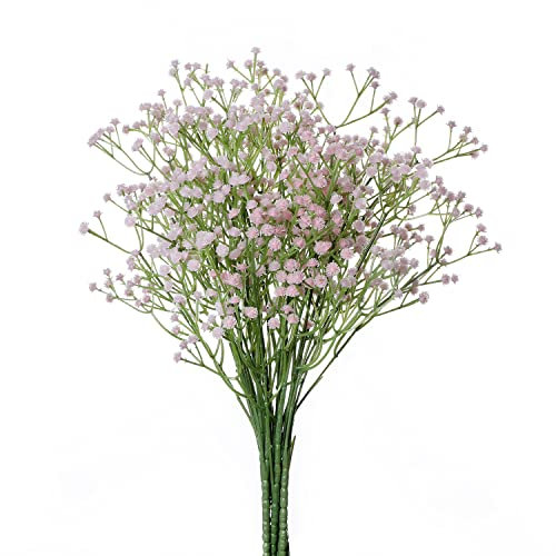 huaao 7 Stück Gypsophila Künstliche Blumen Schleierkraut künstlich Blumenstrauß Gefälschte Künstliches Pflanzen DIY für Hochzeit Brautsträuße Blumenarrangement Hotel Wohnzimmer Party Dekor, Rosa