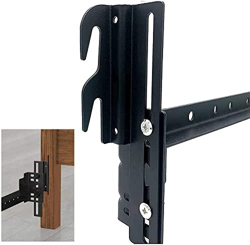 ruiru bro 4pcs 711 Bolt-On to Hook-On Bed Frame Conversion Brackets for Headboard or Footboard,Bed Hook Adapter kit with Hardware, Hook on Bed Rails Brackets(Black)