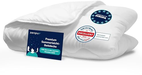 ZenPur - Premium Bettdecke 155x220 Leichte - Kühlende Sommerdecke - Hypoallergene Decke mit Ökotex Zertifikat - Dünne Sommerdecke