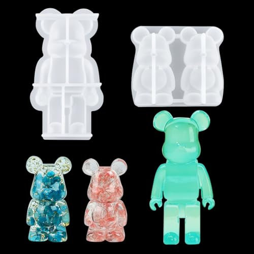 Zayookey Stampo in Resina a Forma di Orsi Stampi Silicone Animale 3D Stampo per Colata Candele Sapone per Fai da Te Ciondolo Portachiavi Muffa Animal Resin Mold