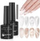 Supwee 9D Wide Cat Eye Nagellack - 2 Farben Silber Champagner - Magnetischer Gel-Nagellack mit Glitzer und Cat Eye Effekt - Soak Off UV Gel - Magnetstift