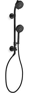 KOHLER 76471-Y-BL Awaken 1.75 GPM Retrofit Shower - Includes Shower Head, Hand Shower, Slide Bar and Hose, Matte Black