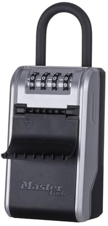 Master Lock Caja de Seguridad para Llaves con Nuevo diseño Innovador, grillete, Aluminium, Gris, Extra Grande, NEW - XL - Arco