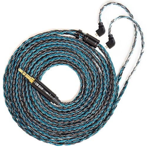 KBEAR ST16 Plus abnehmbares IEM-Kabel, 16-adrig, 5 N, OCC, versilbert, langes In-Ear-Kopfhörerkabel für KBEAR KS1/KS2 CCZ Melody/DC02 Tin Audio T2 T2 PRO T3 T5 Westone TFZ Kinera Shozy (TFZ 3,5 mm)