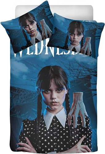 WOLWES Mädchen Bettwäsche 135x200 Horrorfilm Bettbezug 135×200 Kinderbettwäsche Mit 1 Kissenbezüge 80 x 80,Bettwäsche Set 2 Teilig Für Jungen Mädchen Schlafzimmer Atmungsaktiv Mikrofaser(C4)