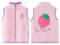 LTWOTEJNG Bambino ragazza fragola fantasia patchwork gilet in pile con cerniera superiore cappotto da 1 a 6 anni giacche vintage, Colore: rosa., 4-5 Jahre