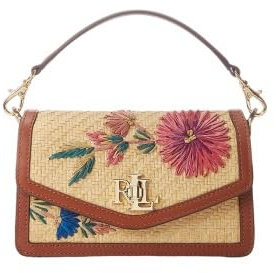 Ralph Lauren Tayler S Floral, Kleine Umhängetasche, Natur-Braun