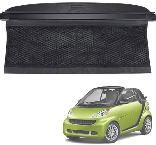 SOUTES Auto Einziehbare Hintere Kofferraum Hutablage für Sm-Art 451 Fortwo 2007-2014, Laderaumabdeckung Kofferraum Schutz Abdeckung Rollo ZubehöR