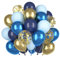 Luftballons Blau Gold, 60 Stück Marine Blaue Konfetti Ballon, Metallic Golden Helium Ballon, Hellblau Latex Ballons für Jungen Mann Geburtstag Hochzeit Abschluss Babyparty Baby Shower
