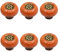 6 Stück Keramik Griff Runde Schrankknöpfe Vintage Schubladengriffe Türknöpfe Möbelknöpfe Küchengriffe mit Schraube für Küchenschränke,Kommode,Schubladen,Möbel,Heimdekoration (A,Orange)