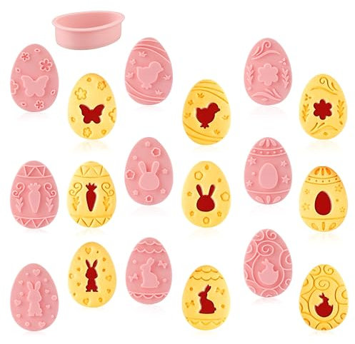 Set di 9 stampini pasquali in plastica, per biscotti a forma di cartone animato, stampini per biscotti 3D, stampini per biscotti, stampini pasquali, formine pasquali per biscotti al cioccolato