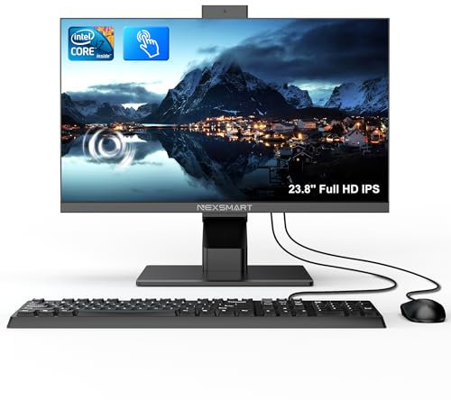 All-in-One PC Touchscreen Core i7 (Up to 3.8GHz) 8GB RAM 512GB SSD Pop-up Webcam,23.8 Inch All-in-One Desktop Computer Touch screen Win 11 Pro Dual Band WiFi BT 4.2 Wired Mouse and Keyboard.