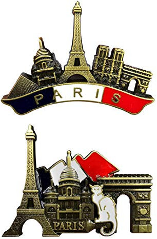3D Retro Paris Stickers For Fridge, Stereo Cartoon Metal Fridge Magnets, Retro Landscape Shape Magnets Kitchen Travel Souvenirs, Creative Paris Fridge Magnetic Stickers For Crafts Whiteboard