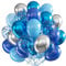 Luftballons Blau Silber, 60 Stück 12 Zoll Blau Latex Luftballons Metallic Blau Silber Luftballons mit Konfetti Party Ballons, Party Luftballon für Geburtstag Hochzeit Babyparty Baby Shower Dekoration