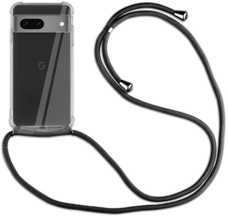 Hülle Kompatibel mit Google Pixel 8A | Handykette Smartphone Halskette Hülle mit Band | Handyhülle mit Kordel zum Umhängen Kompatibel für Pixel 8A | Schwarz