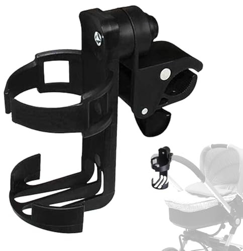 Umiocns Flaschenhalter für Kinderwagen | Kinderwagen Wasserbecher Flasche Lenker Drehbarer Halter | Fahrrad-Enthusiasten Trinkflaschen-Organizer für Mädchen für Spaziergänger, Einkaufswagen