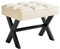 IBUYKE Petit 12 h Pied Tabouret, carré PU Pied Tabouret avec Pieds en métal X, Multifonctionnel utilisé comme Petite Table d'appoint, Tabouret de Marche pour Salon, Chambre à Coucher, Blanc WBD012W