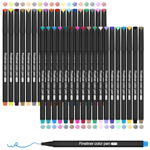 CHARSOCO Fineliner Farbe Set, 36 farbige Filzspitzenstifte mit 0.4 mm, ultrafeine Federspitze,Geeignet für Skizzen und Malerei, Tagebuchschreiben, Notizen, Comiczeichnungen und Malbücher