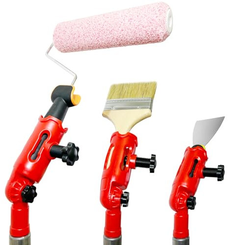 Multi-Angle Paint Brush Extender Holder for High Ceiling,Extension Pole Attachments,Paint Brush Extension Handle-Universal Paint Brush Extender Tool fits Most Rollers,Brush,Scrapers