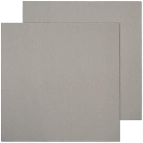 Pack of 30 Chipboard | Compact Pressed Cardboard Sheets for Album Binding or Box Creation | Acid and Lignin Free | Thickness 2 mm - Size 20 x 20 cm | Colour Grey