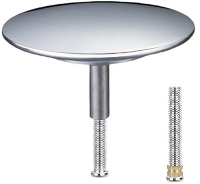 Eupneicu Bouchon De Baignoire Ø 70 mm, Bouchon Baignoire avec Vis Réglable, Clapet De Lavabo, pour n'importe Quelle Baignoire Standard