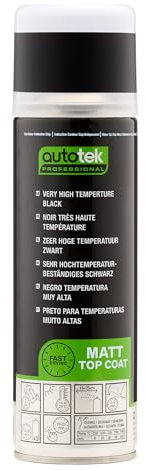 Autotek Professional VHT Metallic Black Spray Paint – Super Strong High-Temperature Paint for Metal Surfaces, 300 ml