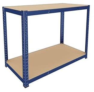 Banco da lavoro, Tavolo da Lavoro da Officina in Acciaio con Ripiano in MDF, Super Resistente e Solido, per Garage, Officina, Fai-da-Te, Bricolage