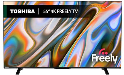 Toshiba 55 UV2F53DB 4K Smart VIDAA TV, Ultra HD, HDR10, Freely, Disney+, Prime Video, Netflix, Dolby Atmos, Dolby Vision, Sound by Onkyo, Works with Alexa, Works with Google Assistant, VIDAA Voice