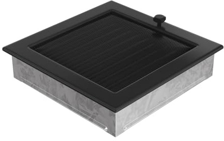 Warmluftgitter weiss oder schwarz, versch. Grössen, Lamellen verstellbar, Pulverbeschichtet, mit Einbaurahmen