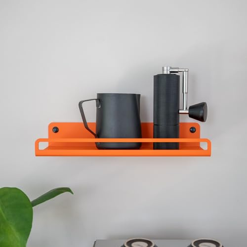 FLATE® Storage Shelf: Regal für Kaffeebohnen und Barista Zubehör (Orange)