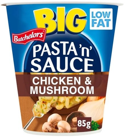 Batchelors Big Pasta 'n' Sauce Chicken & Mushrooms Ready Meal Pot, 85 g (Pack of 4)