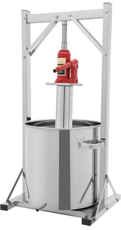 Taozhiyy Prensa hidráulica de vino prensa de frutas con presión 3T 36L capacidad y placa de presión de 5 mm prensa de acero inoxidable para zumo vino miel hogar pequeñas cervecerías