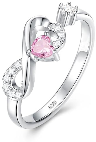 YOEE Unendlichkeit Ringe Für Frauen 925 Sterling Silber Infinity Verstellbarer Ring mit 5A Zirkonia Ewigkeit Versprechen Verlobungsring Eheringe Damen Schmuck