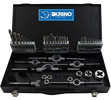 KRINO 17020500 Set 43 Pezzi Maschi E FILIERE HSS M 3÷12, Acciaio
