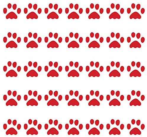 kleb-Drauf | 35 Pfoten | Rot - matt | Wandtattoo Wandaufkleber Wandsticker Aufkleber Sticker | Wohnzimmer Schlafzimmer Kinderzimmer Küche Bad | Deko Wände Glas Fenster Tür Fliese